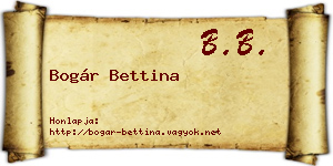 Bogár Bettina névjegykártya