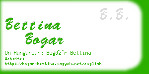 bettina bogar business card